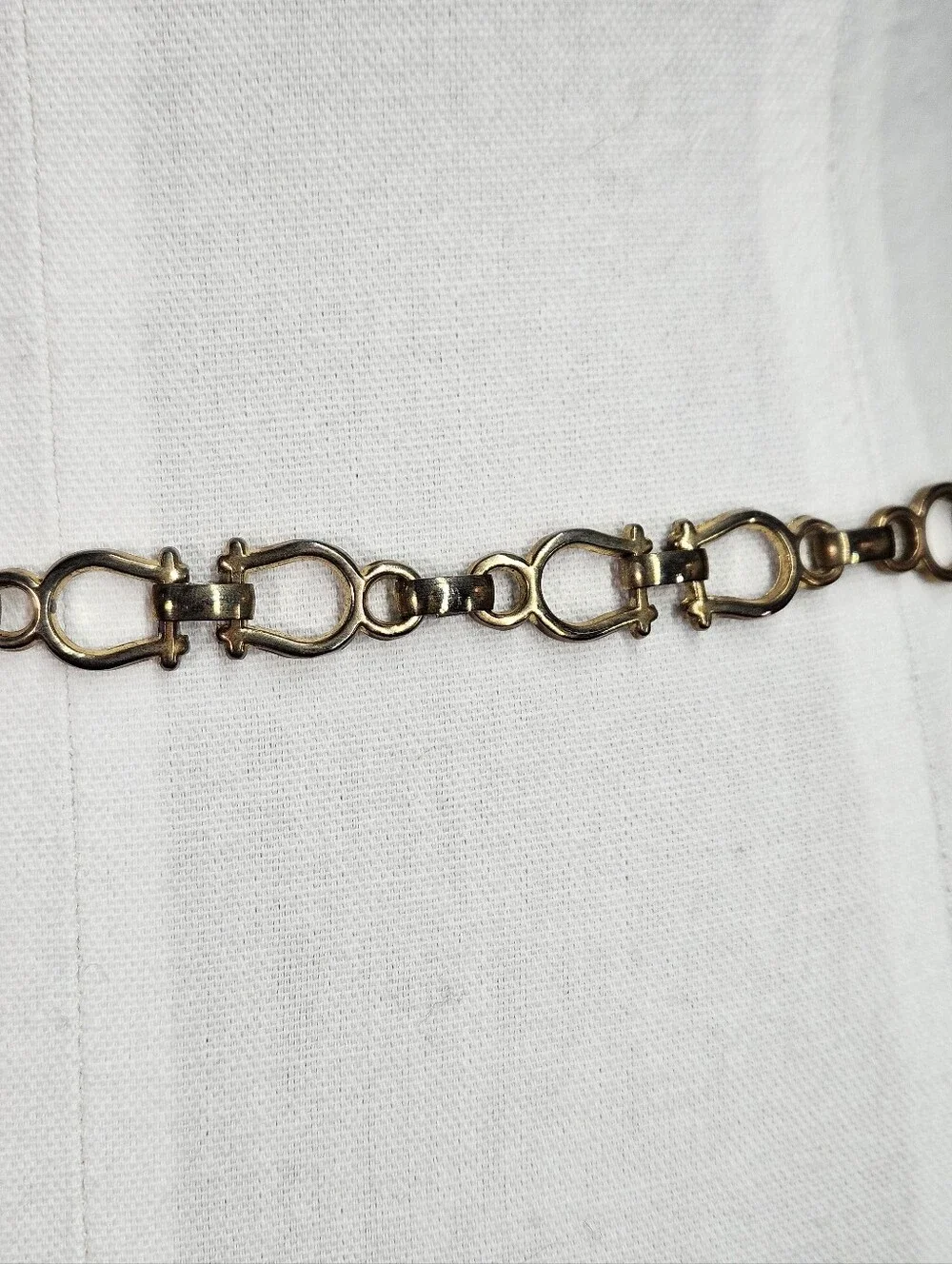 Chain Belt S/M Vintage Antique Copper Gold Gancini Horsebit Equestrian Necklace